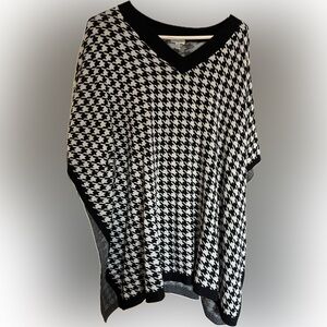 Talbots Black and White Poncho
